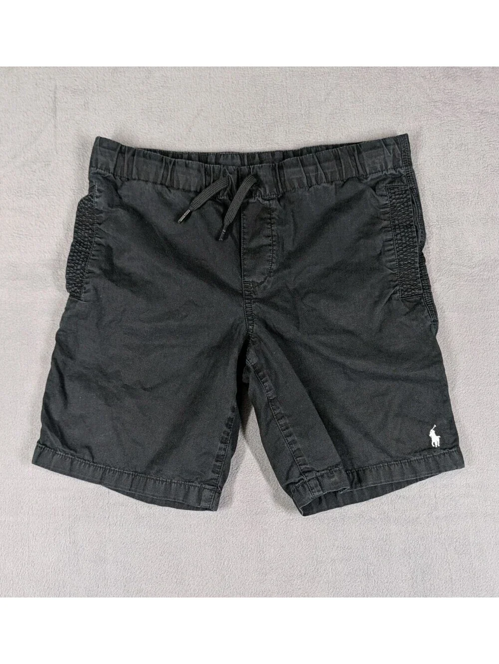 Polo Ralph Lauren Boys M 10 12 Black Pony Pull On Shorts Cotton Casual Preppy